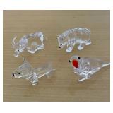 HKF359 - Swarovski Crystal Collectibles - "Scots Terrier", "Zodiac Ox", "Bear", & "Parrot"