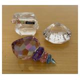 HKF361 - Swarovski Crystal Collectibles - "Clamshell Closed", "Corruna Shell", & "Treasure Chest" 