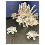 HKF364- Swarovski Crystal Collectibles “Lion Fish” & “Baby Tortoises”