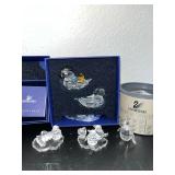 HKF371- Swarovski Crystal: “Mandarin Ducks”, “Baby Penguins W/ Iceberg”, & “Mini Penguin” 