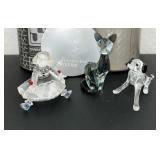 HKF380- Swarovski Crystal Collectibles, “Clown Girl”, “Dalmatian Puppy”, & “Lovlots Cat” 