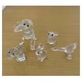 HKF382 - Swarovski Crystal Collectibles - "Young Gorilla", "Mouse", "Elephant", "Goose", "Bunny" 