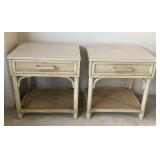 PPM002 Set Of Two Bamboo Style Nightstands 