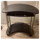 PPM012 Black Pressed Wood Metal Framed Desk On Wheels