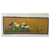 PPM046 Four Paneled Original Asian Floral Painting On Silk