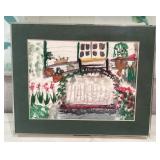 PPM133 Framed Original Scenic Watercolor Painting 