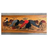 EHE045 Hand Carved Wooden Painting Of Farmers 
