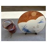 EHE053 Japanese Glass Plate And Glass Ball 