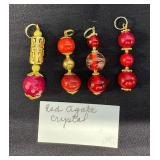 EHE100 - Myrna Lee Chang Red Agate Crystal Pendants 
