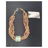 EHE133 Myrna Lee Chang 4-Strand Unakite Necklace with Jade