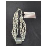 EHE135 Myrna Lee Chang 4-Strand Tree Agate Necklace with Jade