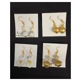 EHE138 Myrna Lee Chang Two White Onyx, FW Pearl & Vintage Bead Earrings 