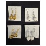 EHE139 Myrna Lee Chang FW Pearl, White Onyx, Vintage Bead, Lucite Crown Flower Earrings