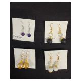 EHE161 Myrna Lee Chang Crystal Onyx, FW Pearl, White onyx, Crystal Earrings 