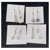 EHE205 Myrna Lee Chang Set of Four Crystal Earrings