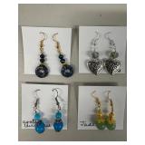 EHE251 Myrna Lee Chang Jade, Agate, Heart, Agate Earrings