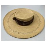 EHE307 - Exquisite Vintage Handmade Woven Hat by Weaver & Kapa Maker Rose K. Anahu w/Lei Hulu