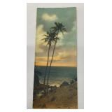 EHE340 - Very RARE Ray Jerome Baker Hand Colored Photograph 3 of 3 Ocean Scene w/Palm Tree