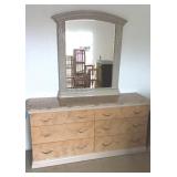 KVS093 Dresser Drawer Cabinet w/ Wall Mounted Mirror