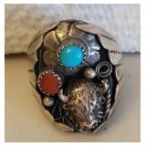 EFF068- Sterling Silver Navajo Buffalo Men