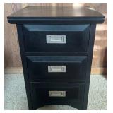 EFF090 - VECELO modern black 3-drawer nightstand