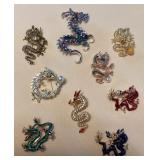 MHH042 Nine Dragon Costume Jewelry Brooches
