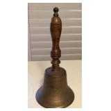 MHH082 Large Brass “Jerusalem” Wooden Handled Bell