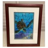 MHH087 Framed Picture Of A Honu Turtle By Dennis Matthewson 