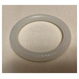 MHH161 White Polished Stone Bangle Bracelet With Carved Design New