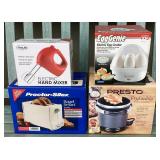 MHH182 Fry Daddy, Electric Hand Mixer, Bagel Toaster & Egg Genie New