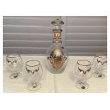 MHH005 Vintage Bohemia Glass Decanter & Glasses Set