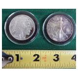 FDC006 A 1987 Walking Liberty 1 oz. & SMI 1 oz. Silver Round