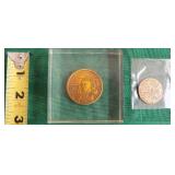 FDC017 Vintage Gold Tone Souvenir Coins