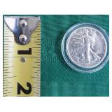 FDC018 One 1945-D Walking Liberty Half Dollar Silver Coin