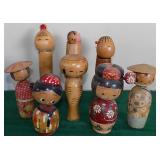 FDC043 Vintage Japan Kokeshi Wooden Dolls Bubbleheads
