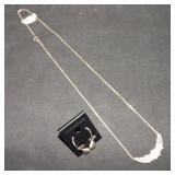 FDC159 Sterling Chain with Flower Pendant and Earrings