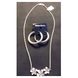 FDC176 Twisted Silver Chain and Earrings