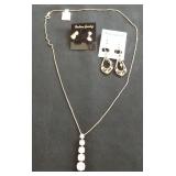 FDC191 Dainty Silver Pendants and Earrings