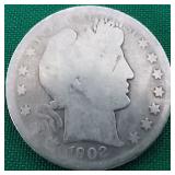 FDC066 One 1902 Barber Silver Half Dollar