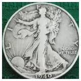 FDC069 One 1940 Walking Liberty Silver Half Dollar