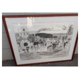 FDC113 Original Iolani Palace Hawaii Graphite Drawing Signed