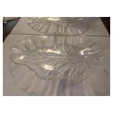 EBE125- Mikasa Glass Frosted Hibiscus Platter 