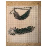 EBE130 - Green wide chainmail bracelet 