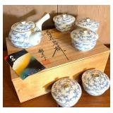 EBE154 Japanese Kutani Hand Crafted Tea Set In Original Wood Box