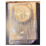 EBE155 - Costume Silver rhinestone bridal Statement Set 