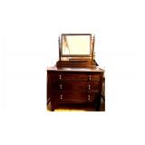 EBE201 Very Old Wood Dresser With Original Swivel Mirror 
