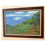 PHS018 Beautiful Framed Scenic Hawaiian Painting