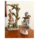 PHS089 Lladro “Wishing On A Star” & Ardalt “Girl & Boy On Swing” Figures