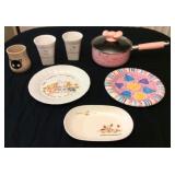 JYR010 Super Cute Kitchen Lot Hello Kitty Pot, Ceramic Plates & Cups