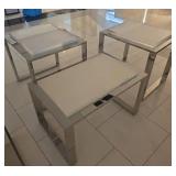 WGG025 Collection Of Three Polished Steel and Acrylic Tables (3)
